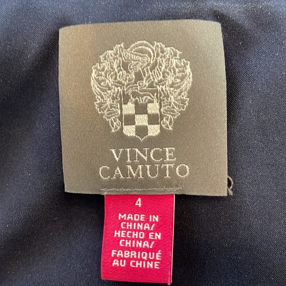 NWOT Vince Camuto Navy Off-The-Shoulder draped Evening Dress Size 4 worn once - Picture 5 of 5